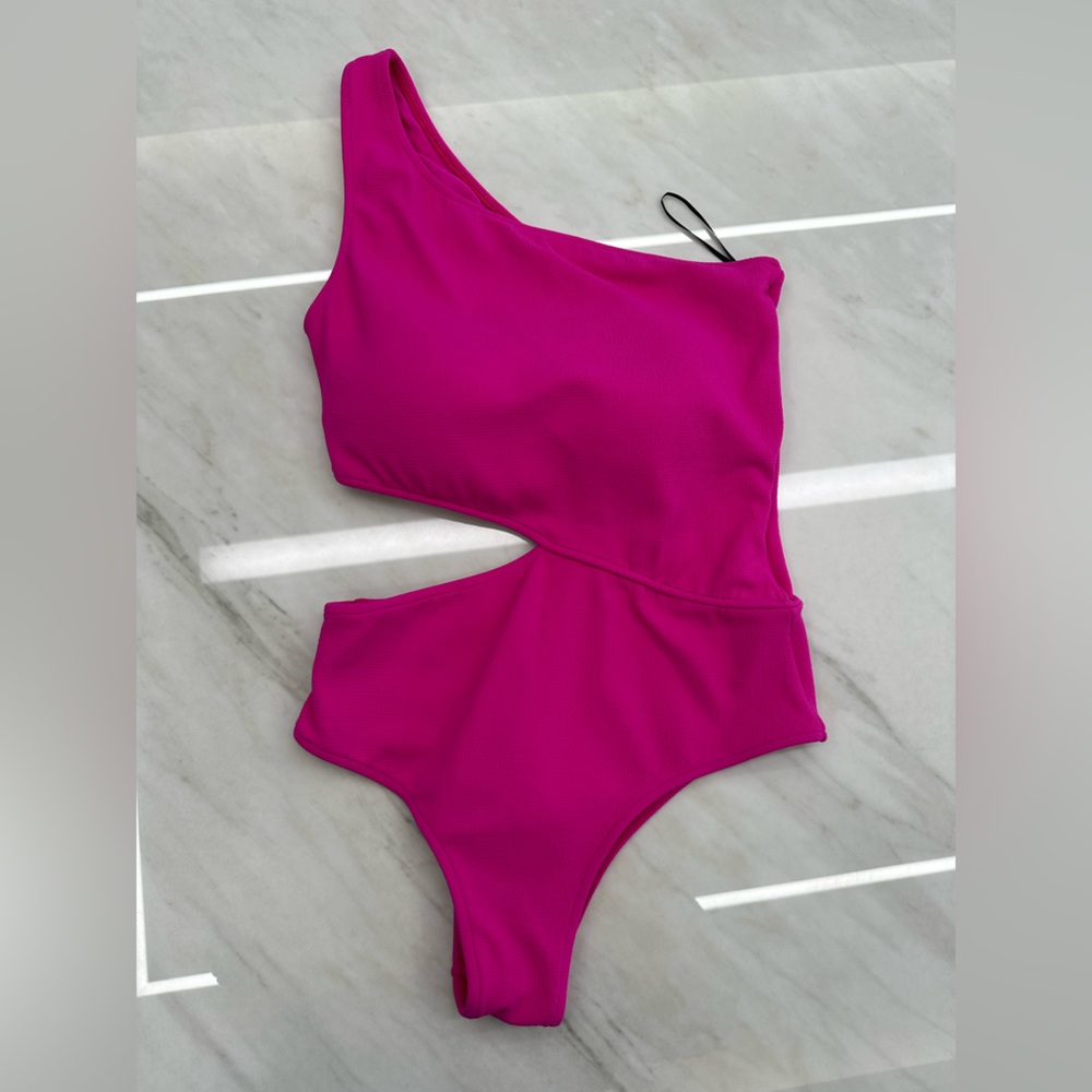 Bright Pink Cut Out One Piece